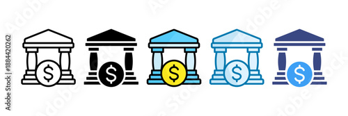 Bank Account Icon Set Multiple Style Collection