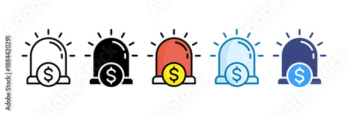 Emergency Fund Icon Set Multiple Style Collection