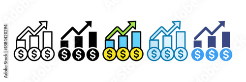 Profit Icon Set Multiple Style Collection