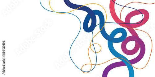 Abstract Party with Gradient. Vector 3D Curve Rainbow Ribbons Background, Rainbow Color line Ribbons shape background, colorful gradient line pattern background.