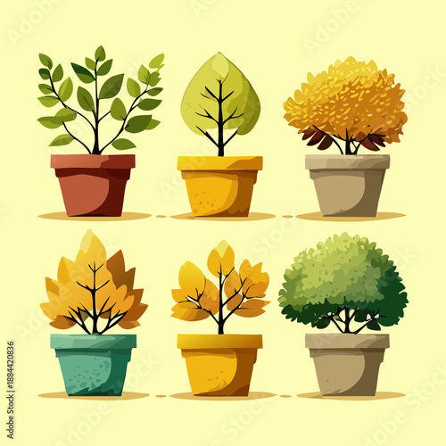 Symmetrical arrangement of green bushes and yellow shrubs for formal garden design and professional landscaping services presentation