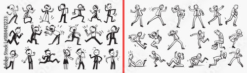 Cartoon Kids Family Portrait Collection, Cute Children Character Illustration Art, Hand Drawn Happy Face Design Vector, Simple Family Members Sketch Clipart, Adorable People Doodle Bundle Stock, Fun C