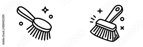 Vector illustration of cleaning tools for household chores