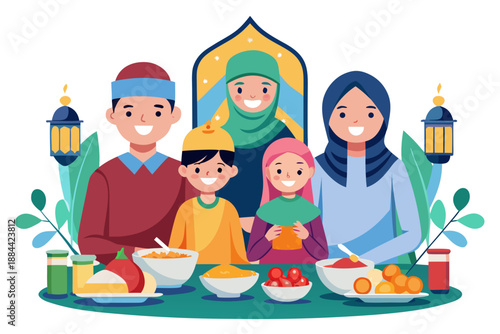 Iftar feast with muslim family