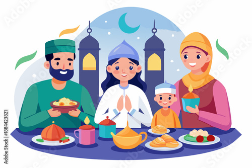 Iftar feast with muslim family