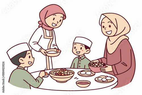 Iftar feast with muslim family