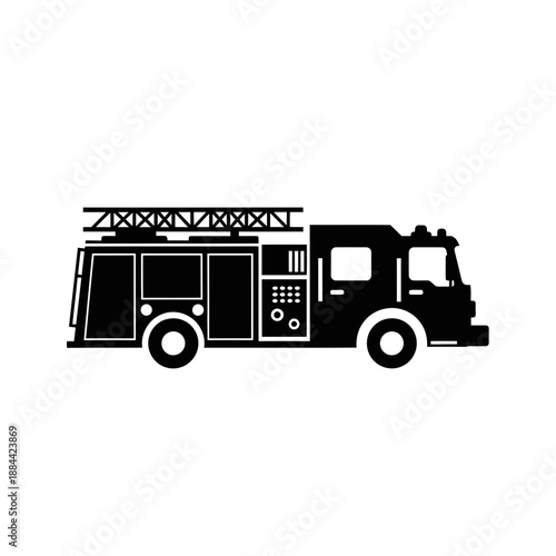 Minimalist fire truck vector icon