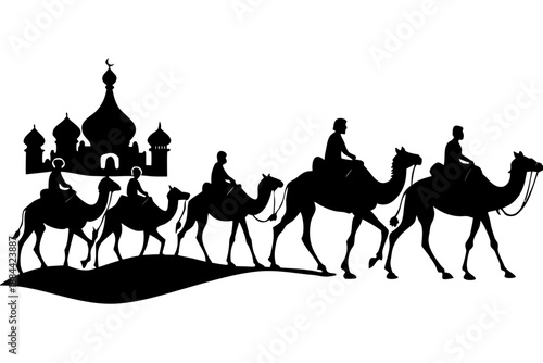 Camels in the desert