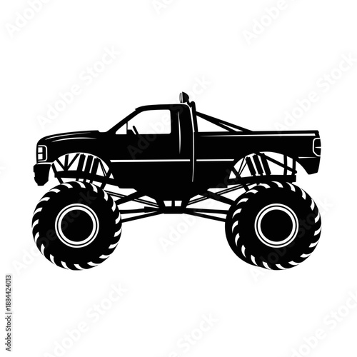 Bold black monster truck silhouette