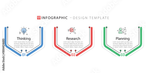 Business infographic template. 3 Step timeline journey. Process diagram, 3 options on white background, Infograph elements vector illustration.