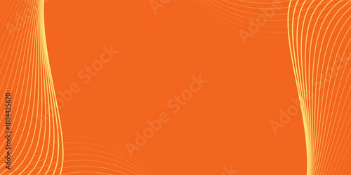 Vector abstract background with dynamic orange waves, lines and particles