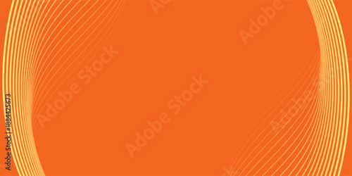 Vector abstract background with dynamic orange waves, lines and particles