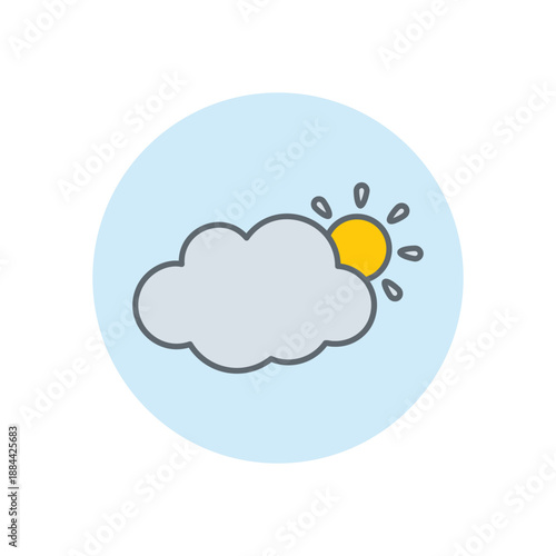 Partly Cloudy icon clean and modern vector illustration