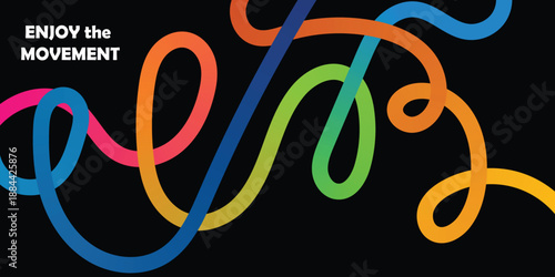 Abstract Party with Gradient. Vector 3D Curve Rainbow Ribbons Background, Rainbow Color line Ribbons shape background, colorful gradient line pattern background.