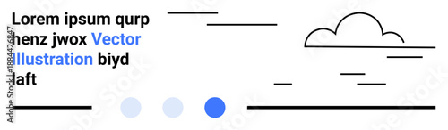 Abstract lines, a cloud sketch, bold text blocks, and small dots create a clean, modern design. Ideal for technology, communication, simplicity, minimalism branding marketing a clean UI or