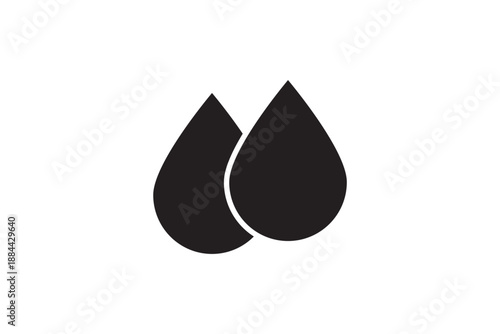 Water drop icon with transparent background