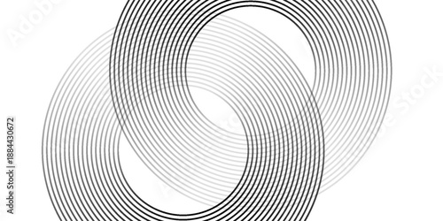 Blue abstract background with glowing circles. Swirl circular lines pattern. Geometric spiral. Twirl element. Modern graphic design. Futuristic technology concept.