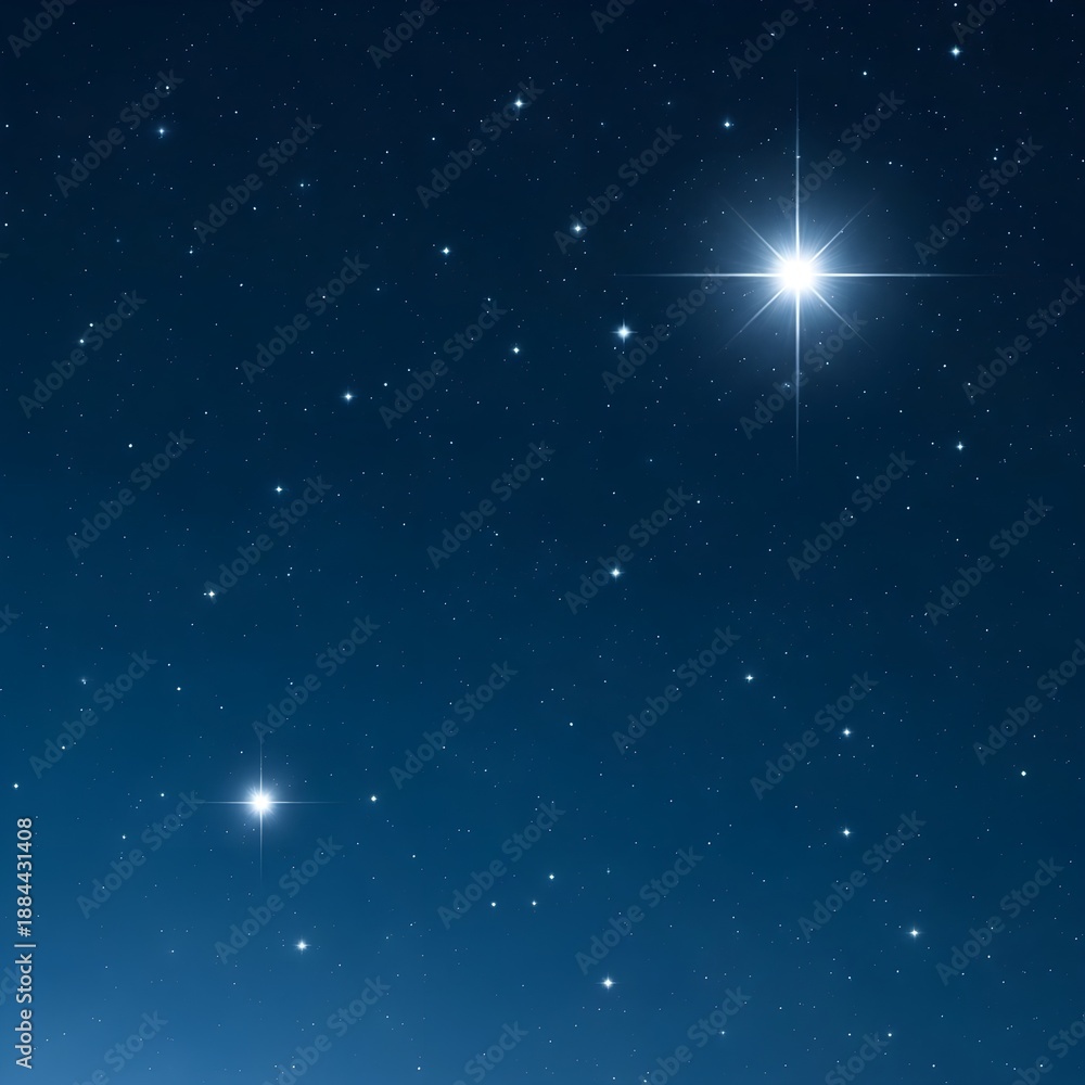 Obraz premium A starry night sky with two bright celestial bodies