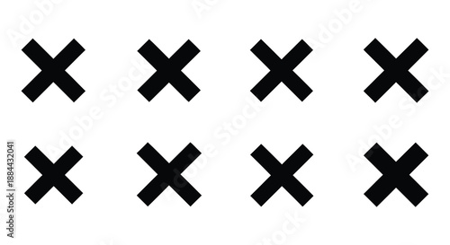Arrangement of black and white cross symbols in a grid pattern