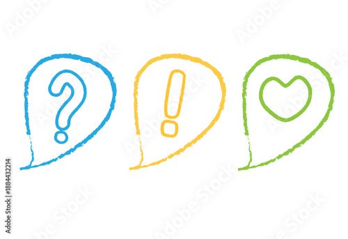 festive cartoon chalk dialogue doodles set