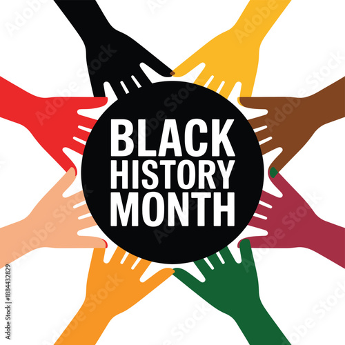 Celebrating black history month isolated on white background, Vector, illustration