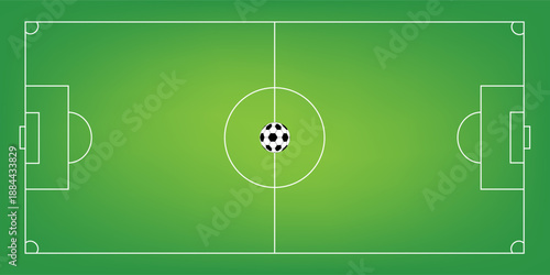 Football fields top view. Soccer grass fields with chalk lines. Green grass field background. Vector Football - Soccer Field. Scheme and marking of the football field, soccer field.eps10