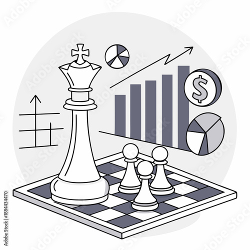 Business Strategy Chess Piece Concept, Strategic Planning