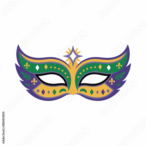 Colorful masquerade mask isolated on white background, Vector, illustration