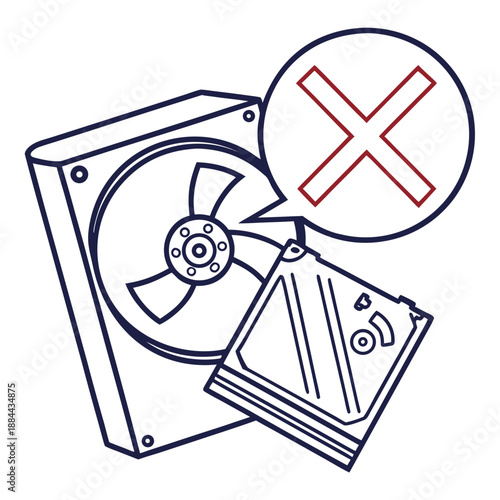 Data Deletion Request Icon - Line Vector