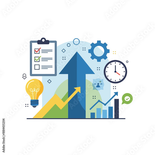 Business growth success upward trend.