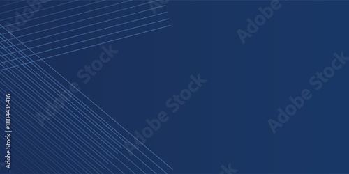 Blue background. Vector abstract, science, futuristic, energy technology concept. Digital image of light rays, stripes lines with blue light over dark blue