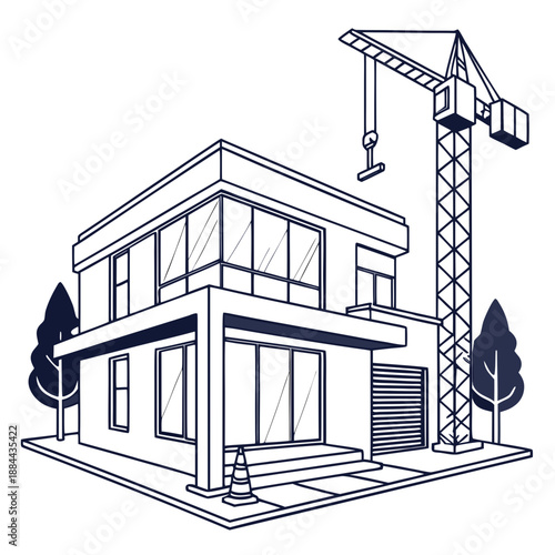 Real Estate Development Building Model - White Background