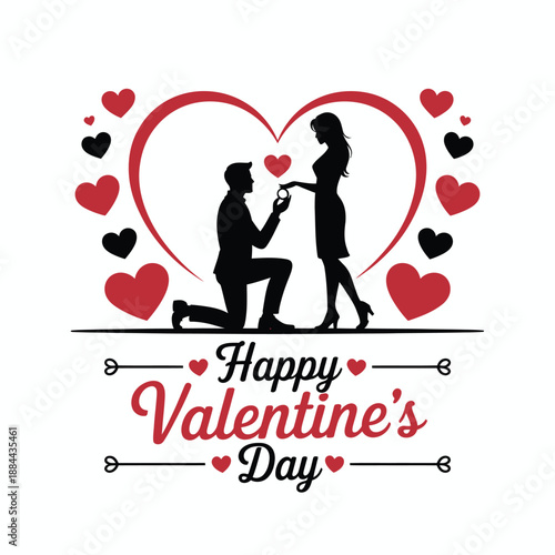Couple celebrating valentine's day isolated on white background, Vector, illustration