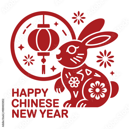 Celebrating the year of the rabbit isolated on white background, Vector, illustration