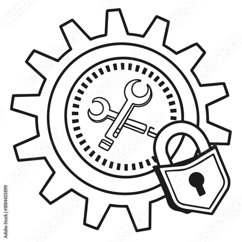 System Maintenance Mode Icon Minimal Vector White