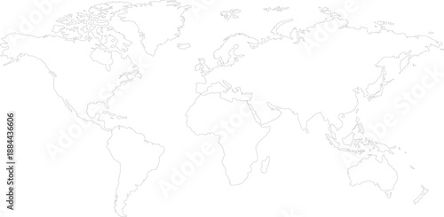 world map vector without coloring