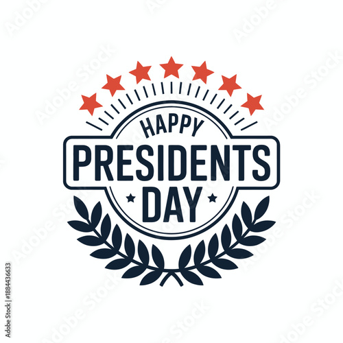 Happy presidents day isolated on white background, Vector, illustration