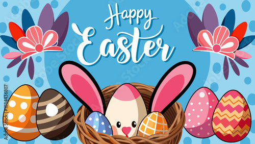 easter eggs with flowers