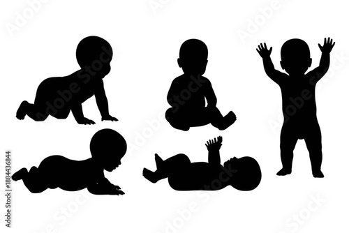vector silhouettes of baby