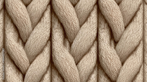 A close-up view of a thick rope texture with braided strands.
