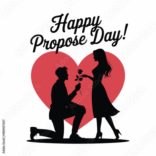Celebrating love on proposal day isolated on white background, Vector, illustration