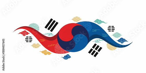 Vector illustration of an abstract rock music background featuring a red and black electric guitar with strings isolated on a dark musical backdrop for a blues or jazz band poster