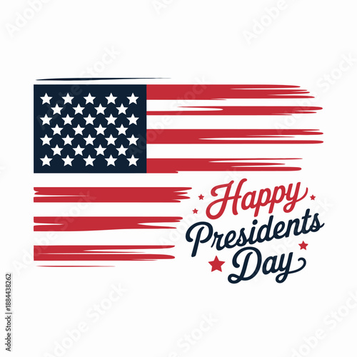 Celebrate presidents day with patriotic pride isolated on white background, Vector, illustration