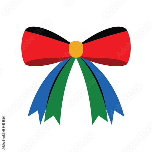 Colorful ribbon bow isolated on white background, Vector, illustration