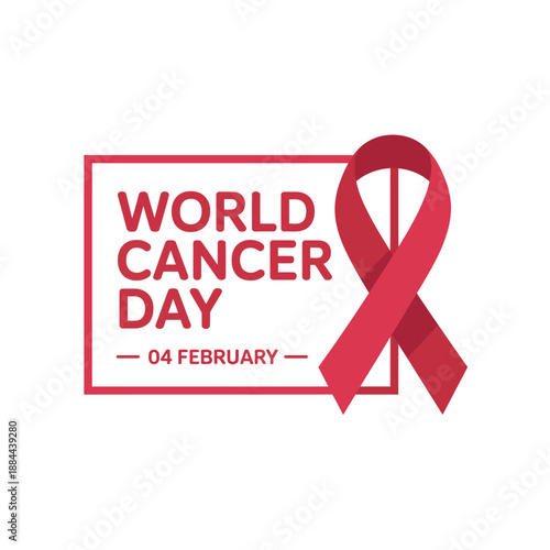 Celebrate world cancer day on february 4th isolated on white background, Vector, illustration