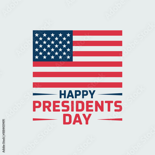 Happy presidents day isolated on white background, Vector, illustration