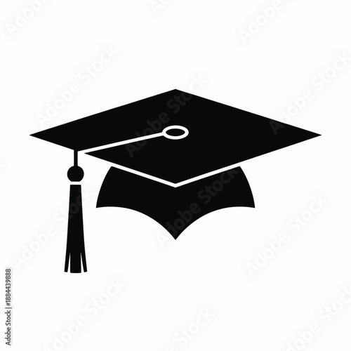 Graduation cap isolated on white background, Vector, illustration