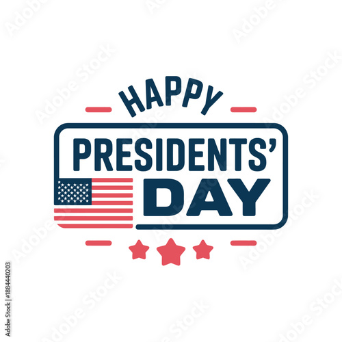 Happy presidents' day isolated on white background, Vector, illustration