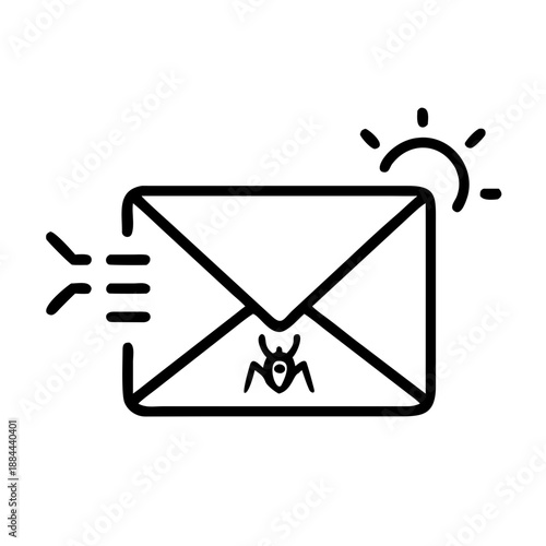 Spam Mail Icon — Junk Email, Unwanted Message and Inbox Filter Symbol