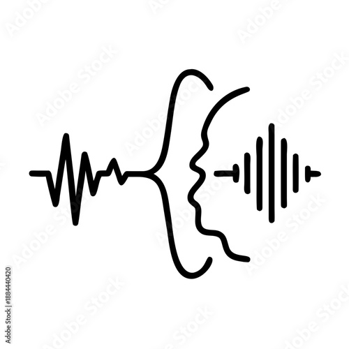 Voice Message Waveform Icon — Audio Message, Voice Chat and Sound Signal Symbol